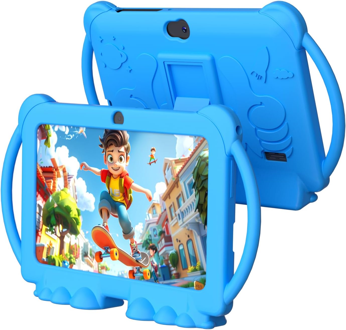 Kids Tablet 7 inch Android 12, 2GB RAM 16GB ROM, WiFi, Dual Camera with Silicone Case