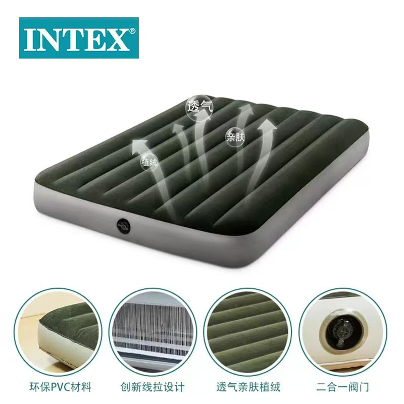 Pneumatic bed, inflatable bed with integrated pump, mattress