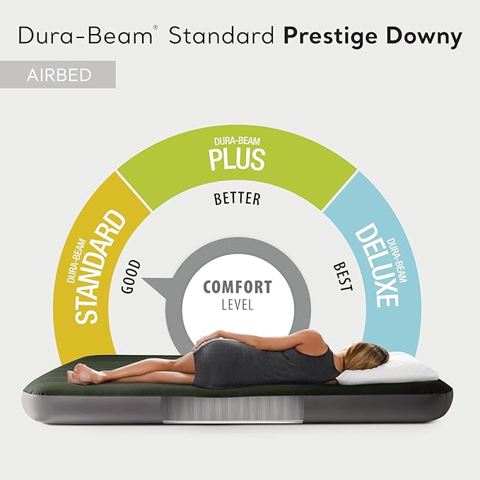 Pneumatic bed, inflatable bed with integrated pump, mattress