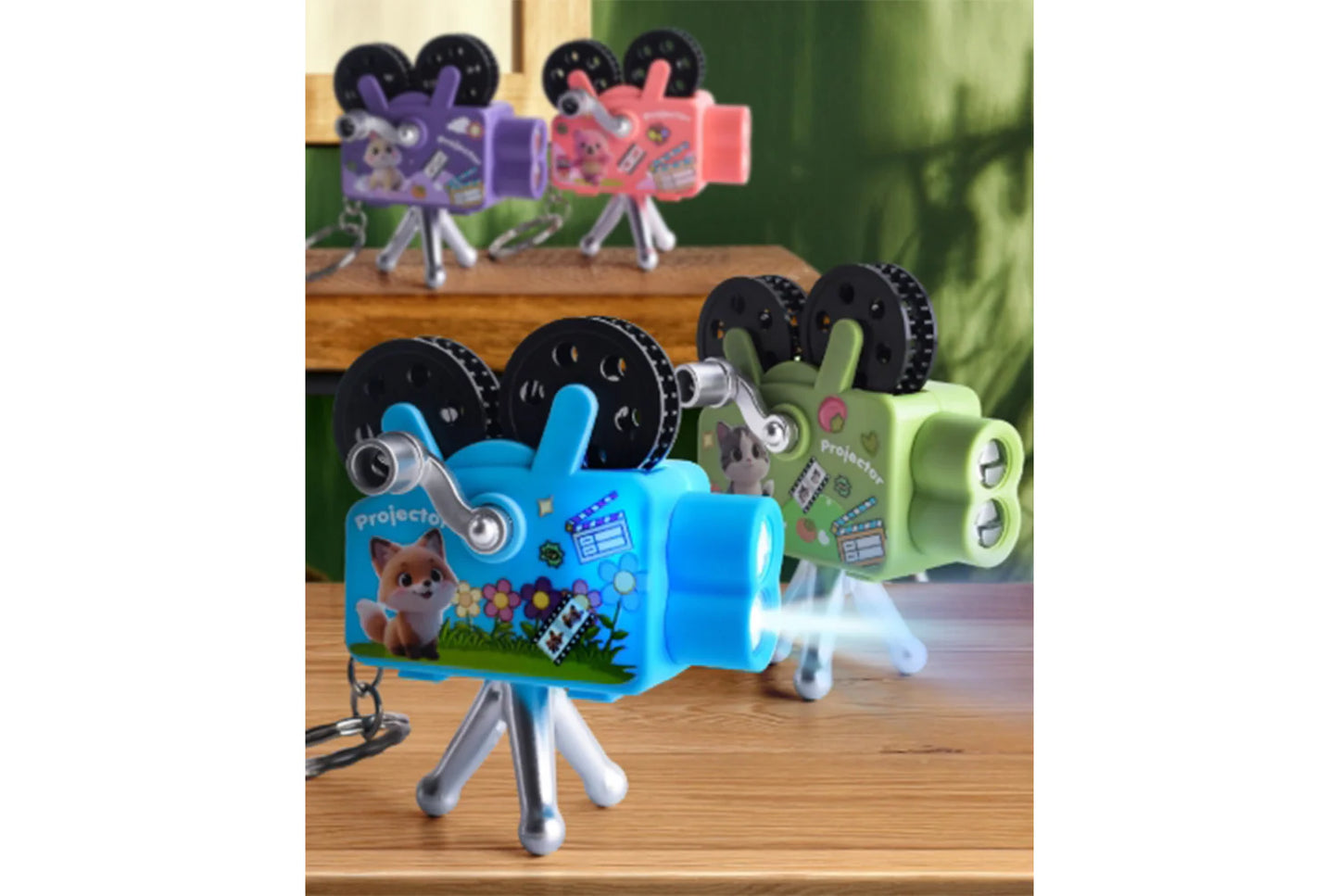 Children's Hand-Cranked Projector | Mini Projector Toy | Retro Keychain Charm