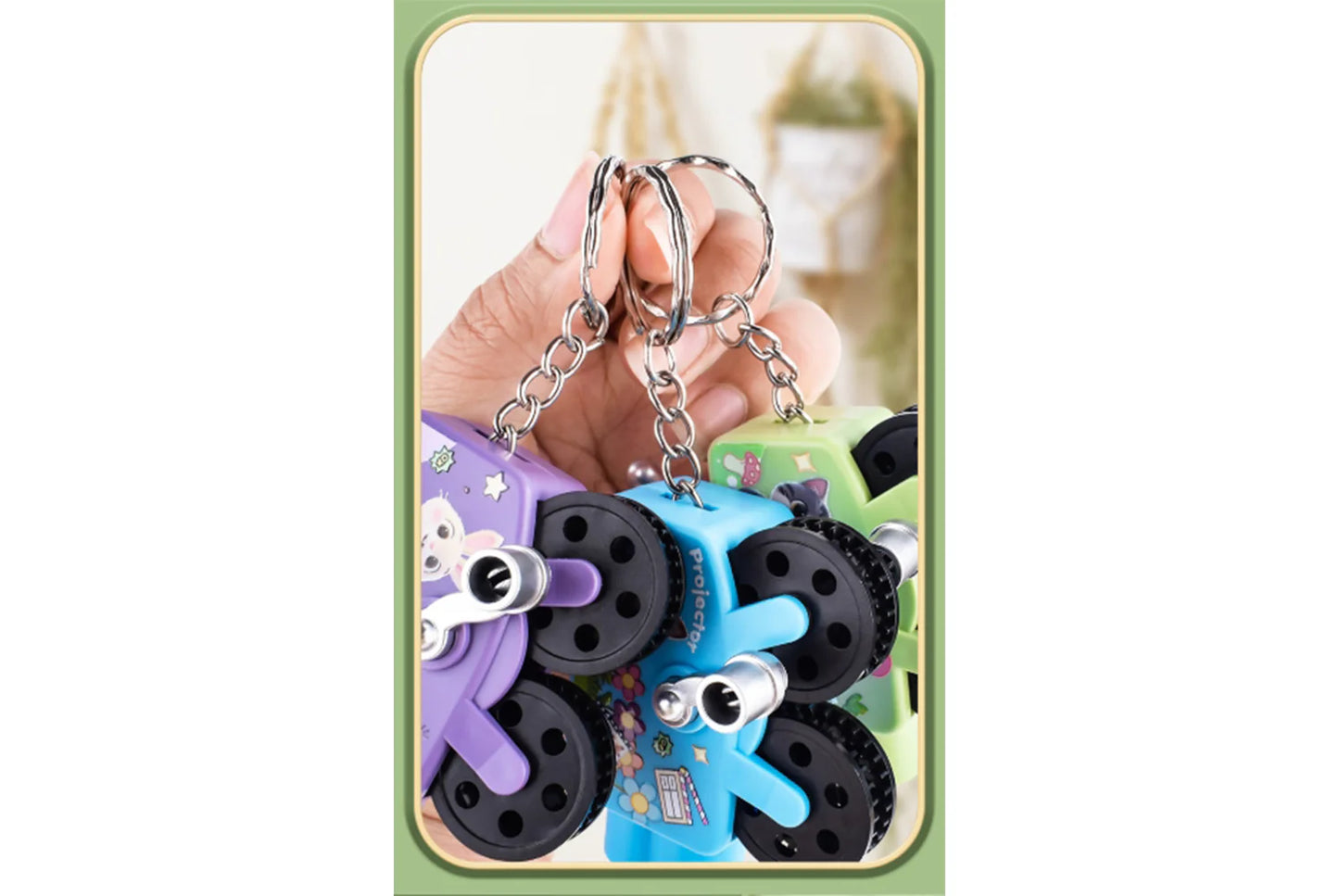 Children's Hand-Cranked Projector | Mini Projector Toy | Retro Keychain Charm