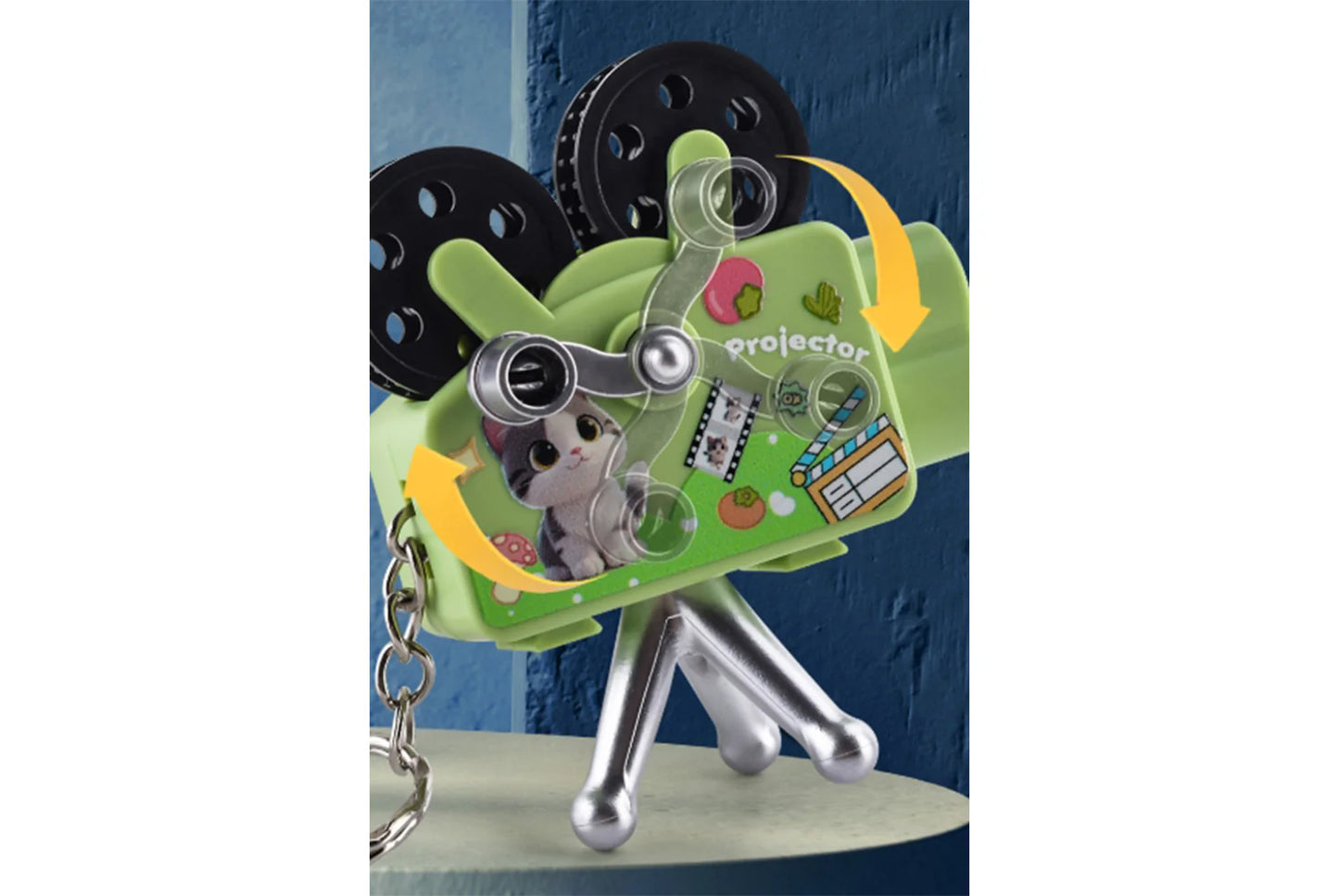 Children's Hand-Cranked Projector | Mini Projector Toy | Retro Keychain Charm