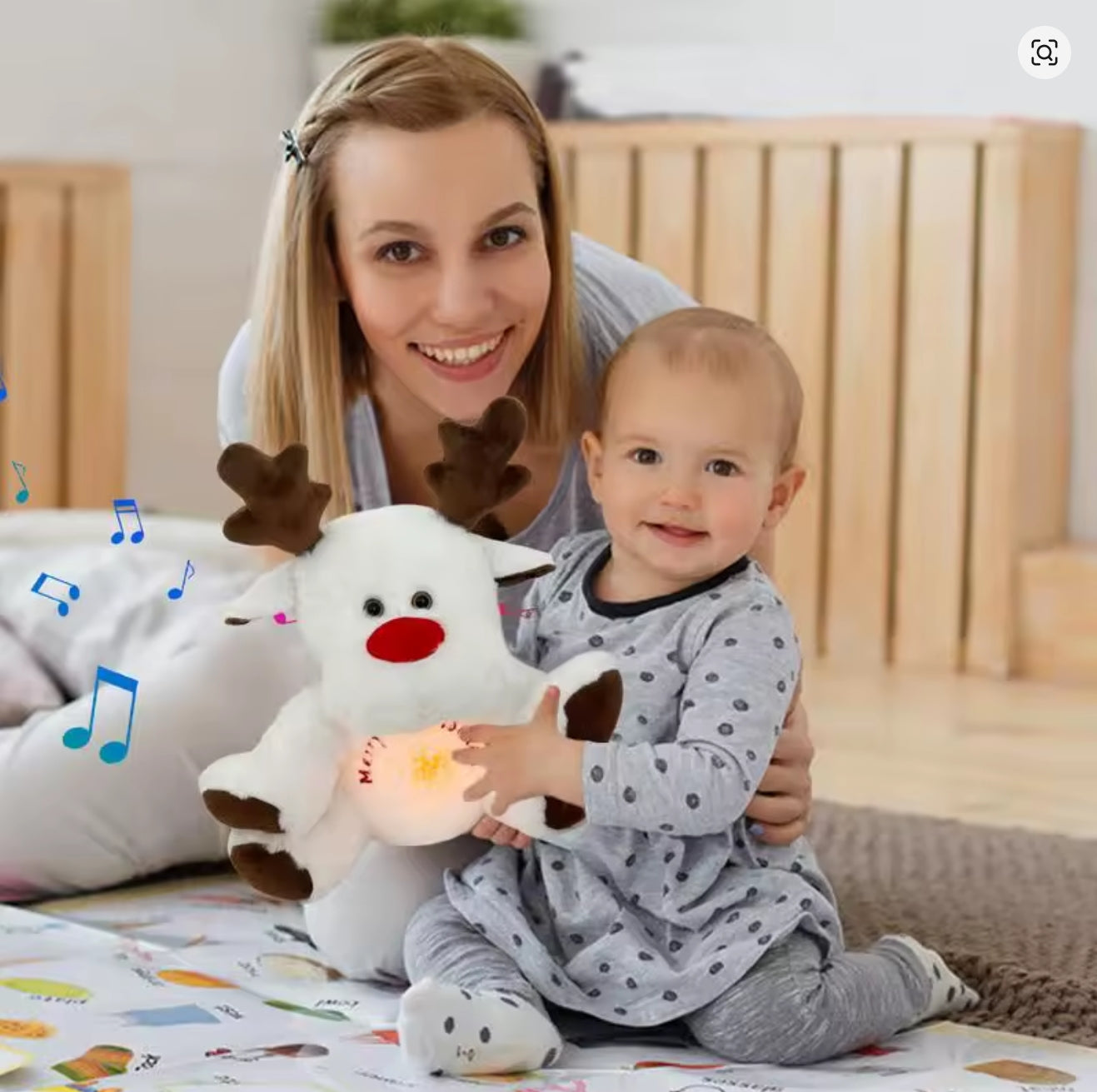 Stuffed Moose Plush Toy Calming Plush Soft Stuffed Animals Electric Plush Animals Huggable Soothing Plush Christmas Reindeer