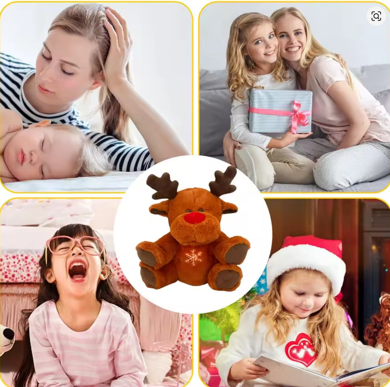 Stuffed Moose Plush Toy Calming Plush Soft Stuffed Animals Electric Plush Animals Huggable Soothing Plush Christmas Reindeer