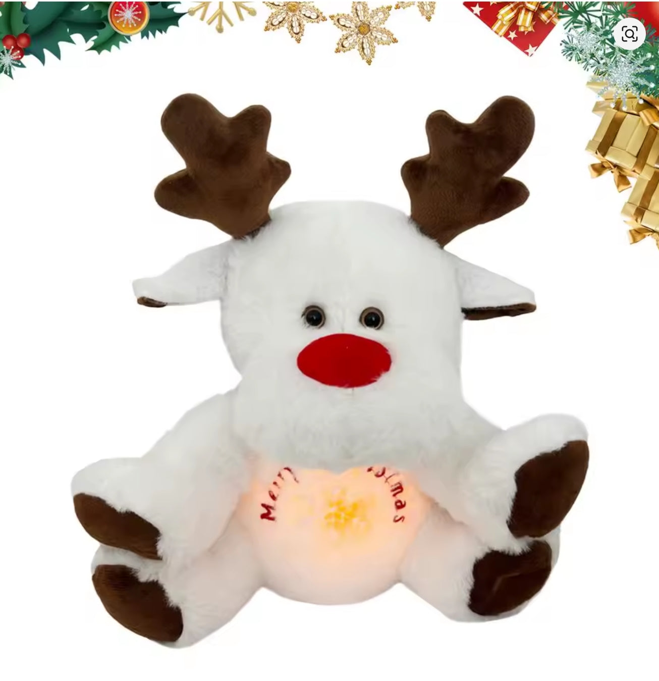 Stuffed Moose Plush Toy Calming Plush Soft Stuffed Animals Electric Plush Animals Huggable Soothing Plush Christmas Reindeer