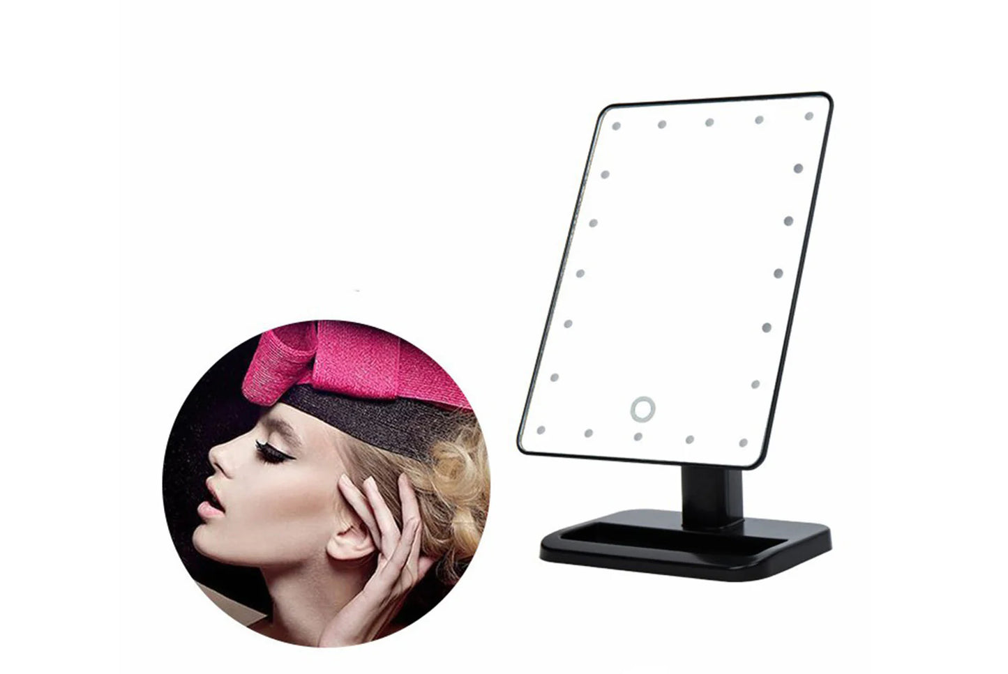 Bluetooth Music Makeup Mirror | 20 LED Lights | 10x Magnification | Touch Dimming | Phone Answering
