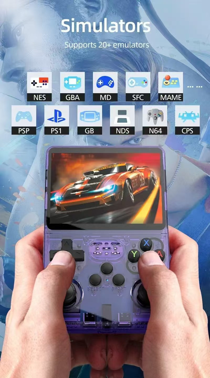 ,3.5-Inch IPS Screen Retro Gaming Console,3500mAh,Built in 20000+ Games. (Transparent Red-64G(20000+ Games)) 