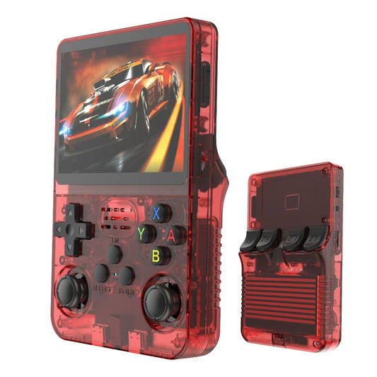 ,3.5-Inch IPS Screen Retro Gaming Console,3500mAh,Built in 20000+ Games. (Transparent Red-64G(20000+ Games)) 