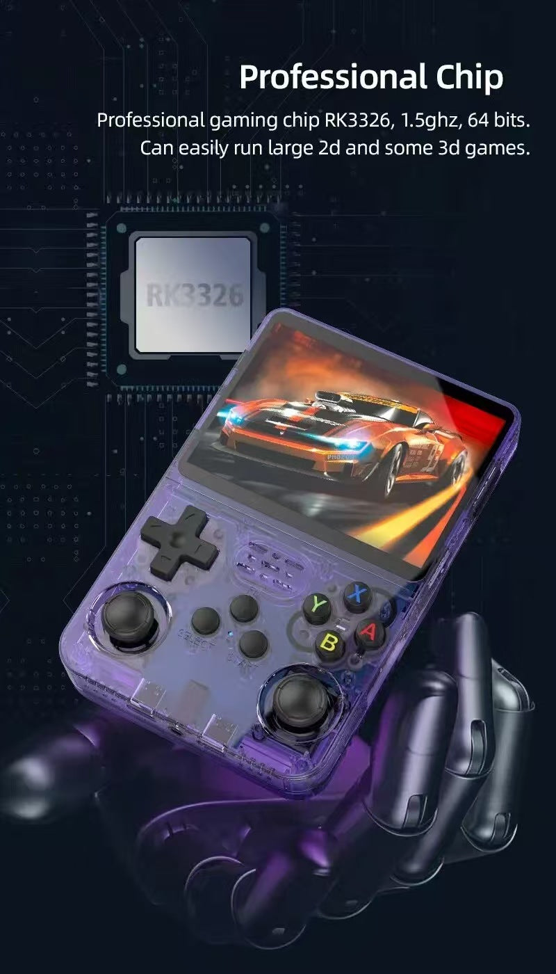 ,3.5-Inch IPS Screen Retro Gaming Console,3500mAh,Built in 20000+ Games. (Transparent Red-64G(20000+ Games)) 
