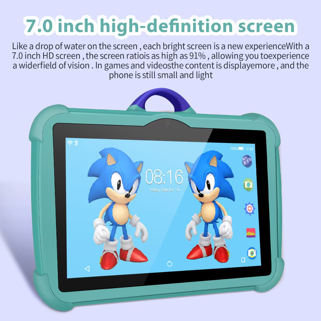 Kids Tablet 7 inch Android 13, 4GB RAM 64GB ROM, with Parental Control, WiFi, Dual Camera with Silicone Case, 1PCS(Pink)