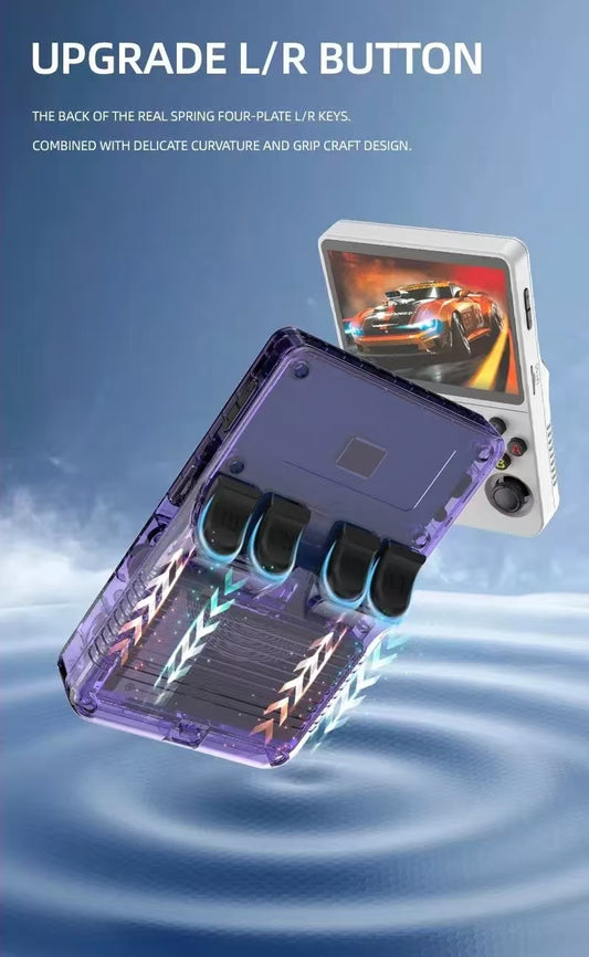 ,3.5-Inch IPS Screen Retro Gaming Console,3500mAh,Built in 20000+ Games. (Transparent Red-64G(20000+ Games)) 