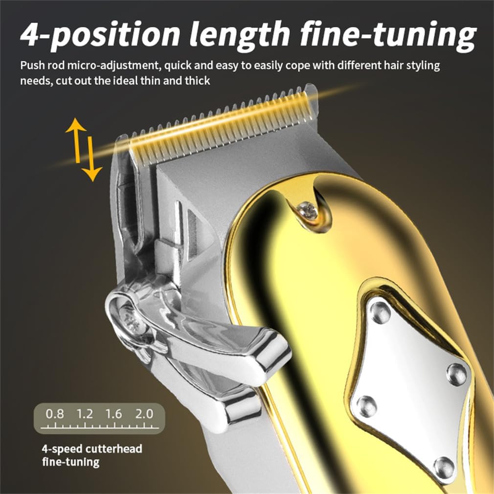 Gold Hair Clippers Professional Hair Clippers for Men, CIICII Mens Hair Clippers Cordless Hair Cutting Kit, Rechargeable Clippers for Men Haircut (Hair Beard Cutting Grooming Hair Trimmer) for Family DIY Salon Barber