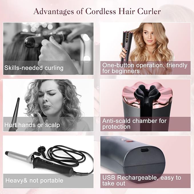 Automatic Hair Curler Machine , Ceramic Curling Iron