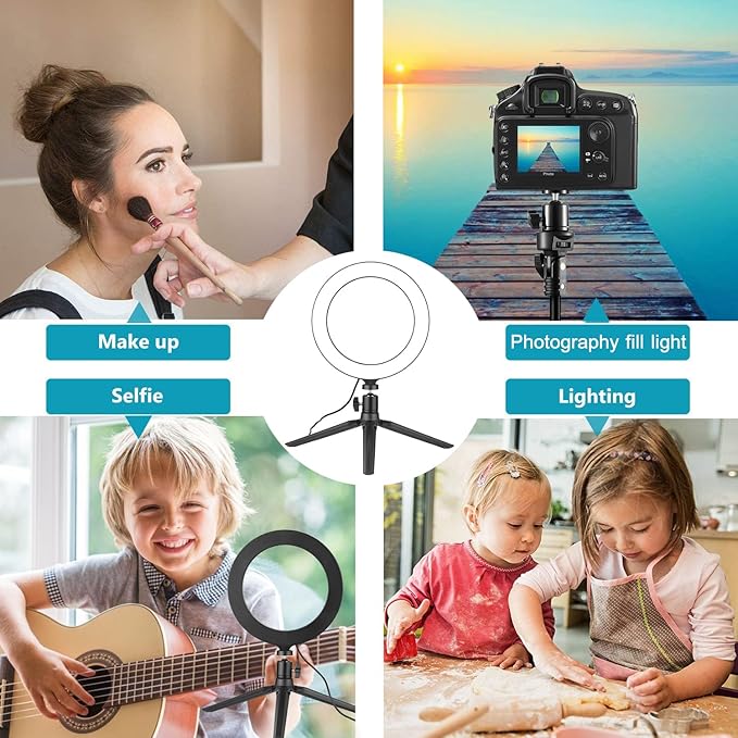 10" LED Selfie Ring Light with Extendable Tripod Stand for Live Stream/YouTube Video