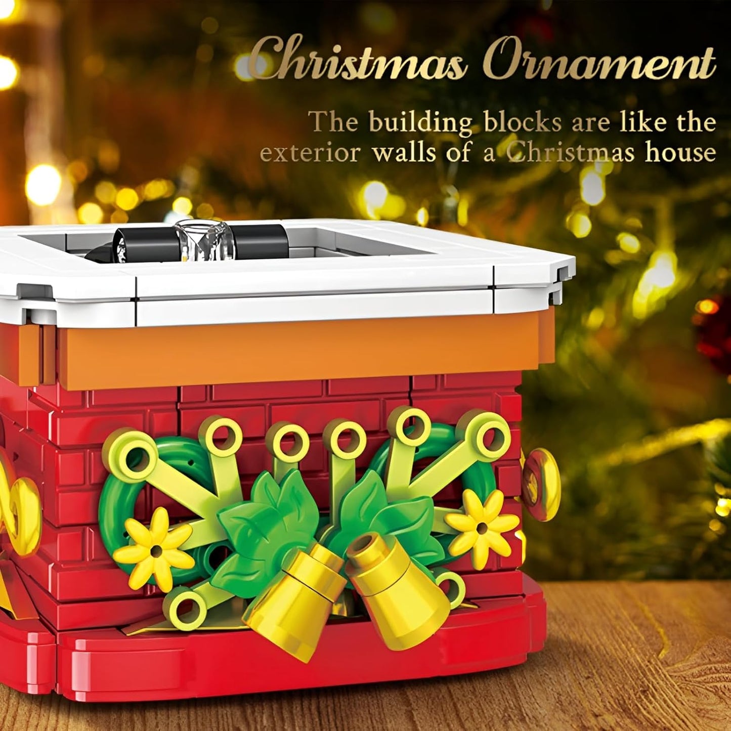 Christmas Building Blocks Kit, 404 PCS Rotating Santa Claus Building Blocks Set, Festival Playset Architecture Christmas Bricks Model, Gifts for Kids and Adults