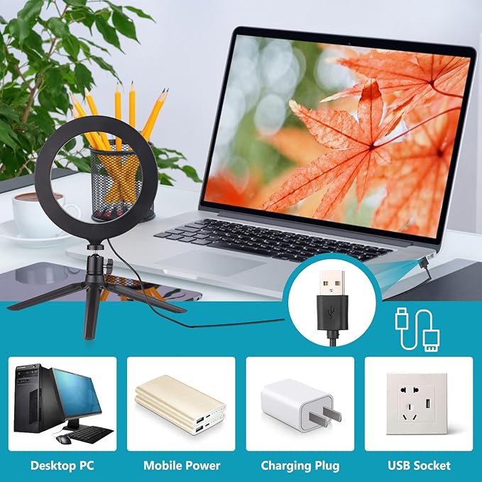 10" LED Selfie Ring Light with Extendable Tripod Stand for Live Stream/YouTube Video