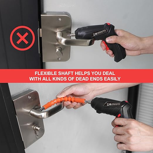 30-in-1 Cordless Screwdriver, 3.6V Rechargeable, 3Nm Max Torque, LED Light, Variable Speed, Ideal for Home DIY Projects
