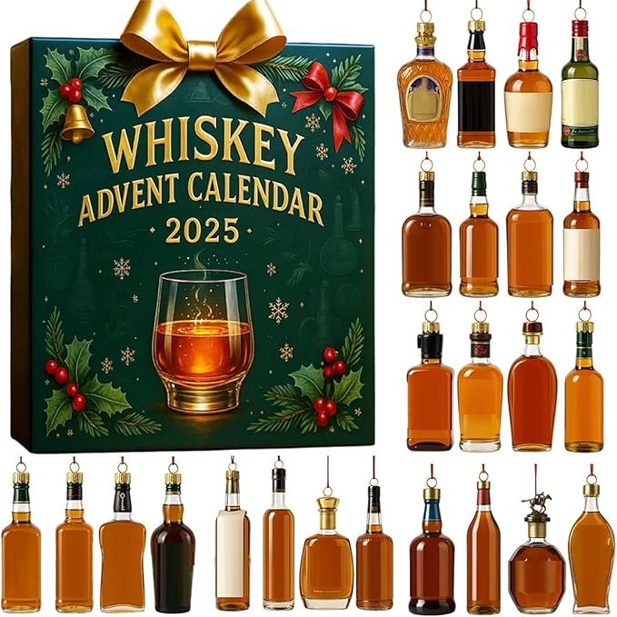 Whiskey Advent Calendar, 2025 New Whiskey Advent Calendar, 24 Days of Christmas Advent Calendar Boxes, A Daily Tasting Journey Through the Diverse Flavors of W-hiskey