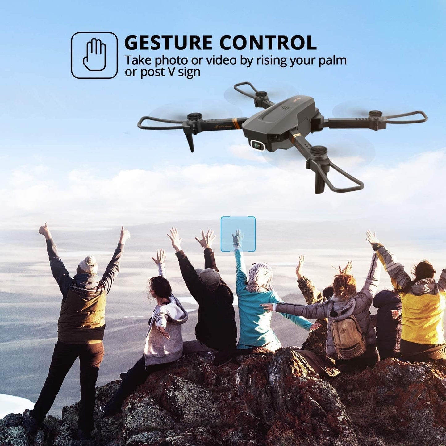 Drone with 1080P HD Camera for Adults and Kids, Foldable Quadcopter with Wide Angle FPV Live Video, Trajectory Flight, App Control,Optical Flow, Altitude Hold and 2 Modular Batteries