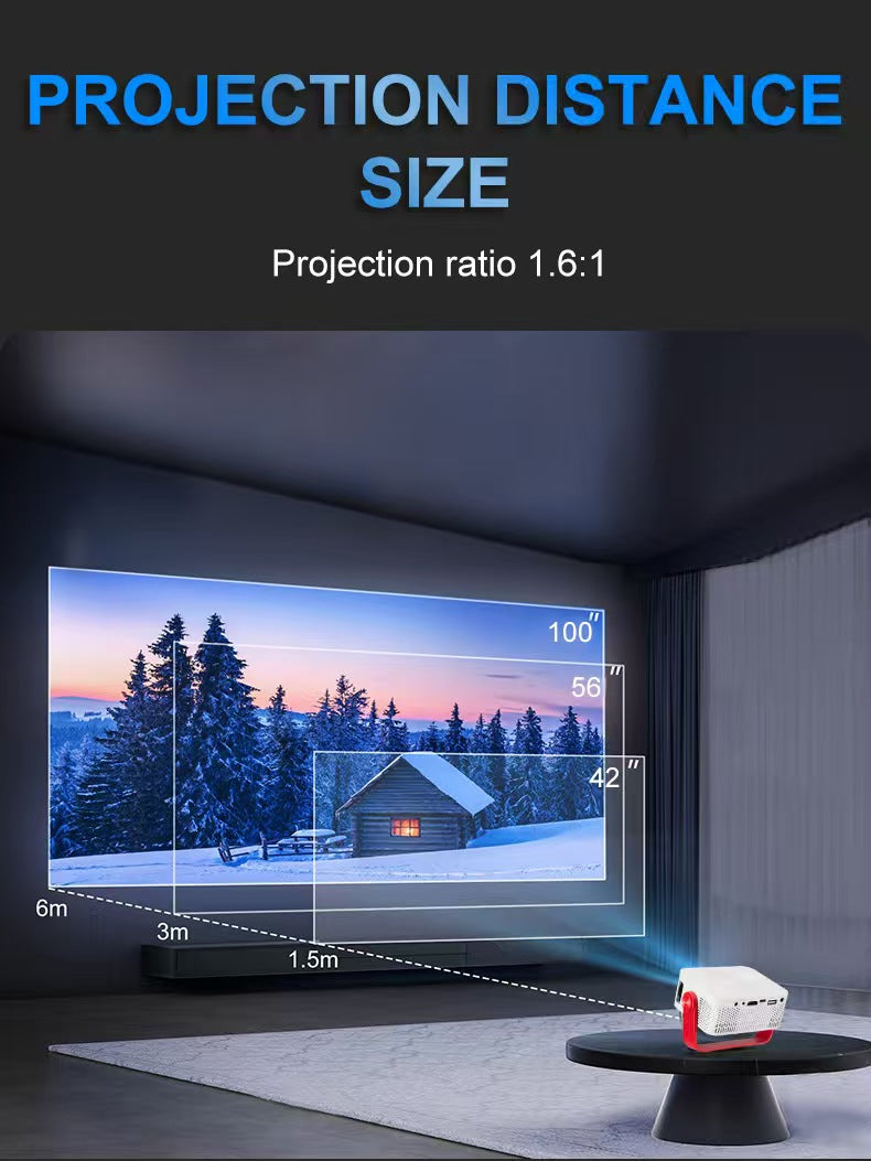 Projector with WiFi and Bluetooth,Mini-Projector 1080P Outdoor Movie Projector for Phone/TV Stick