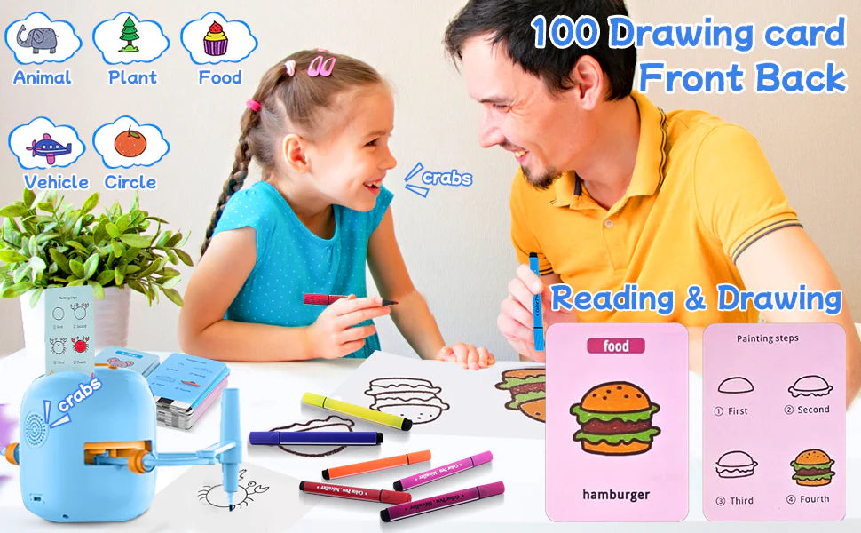 Smart Children's Drawing Robot (with Pen and Card Insertion