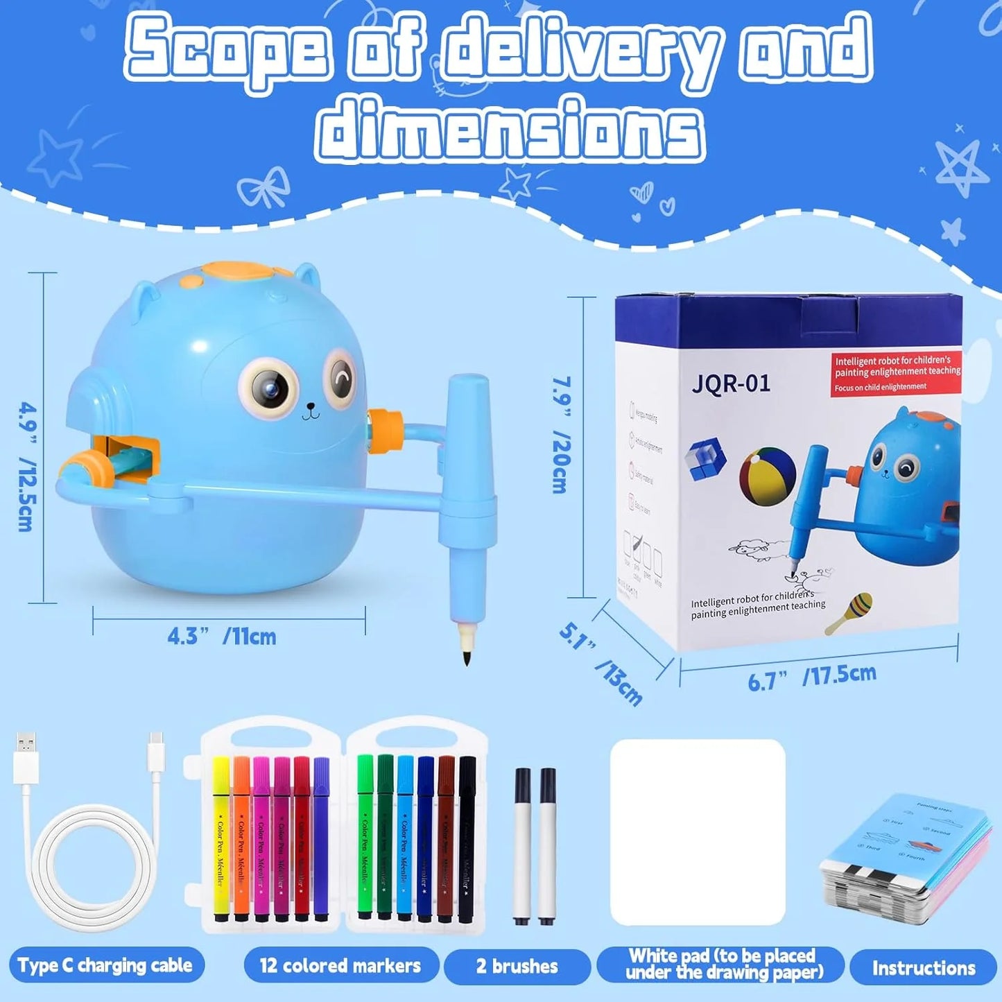 Smart Children's Drawing Robot (with Pen and Card Insertion