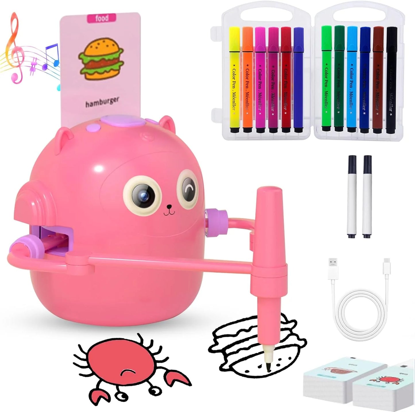 Smart Children's Drawing Robot (with Pen and Card Insertion