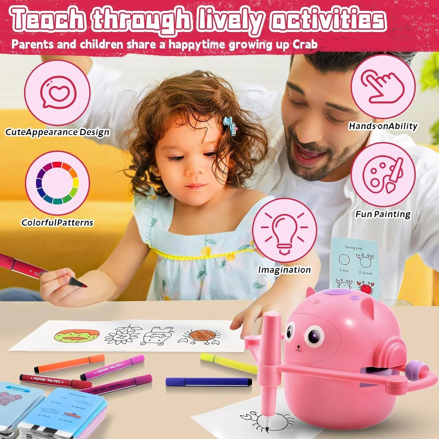 Smart Children's Drawing Robot (with Pen and Card Insertion
