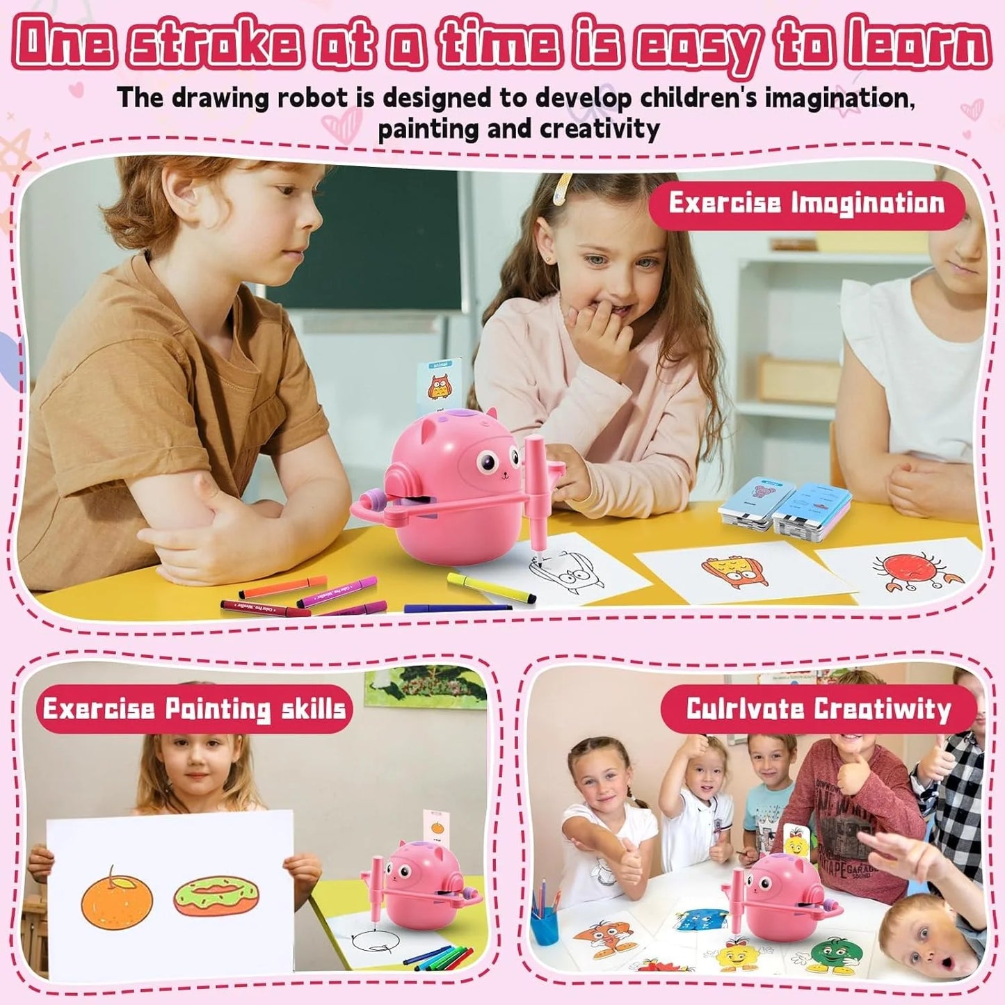 Smart Children's Drawing Robot (with Pen and Card Insertion