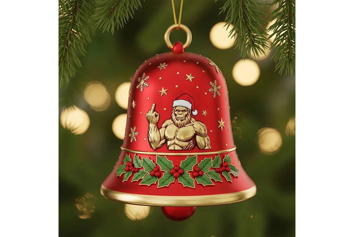 Bigfoot Christmas Bell Ornament | Alloy (Multiple Colors Available)