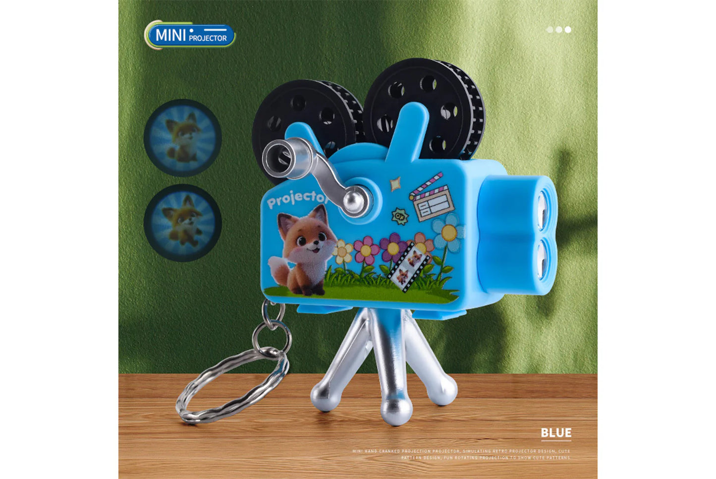 Children's Hand-Cranked Projector | Mini Projector Toy | Retro Keychain Charm