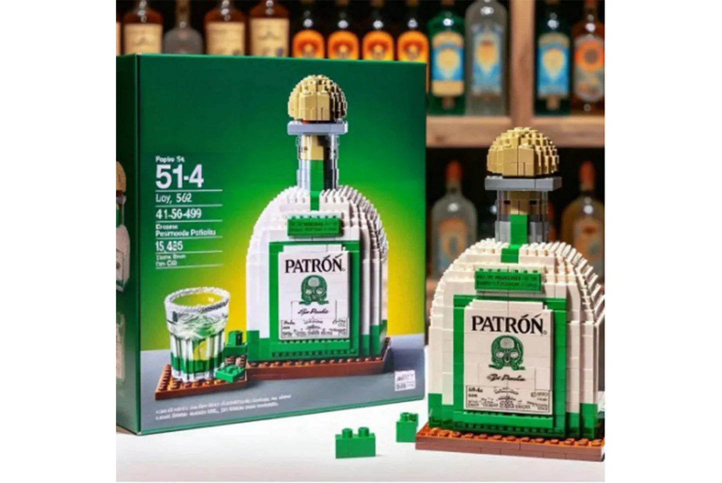 High-End Simulated Whiskey Bottle Building Block Set