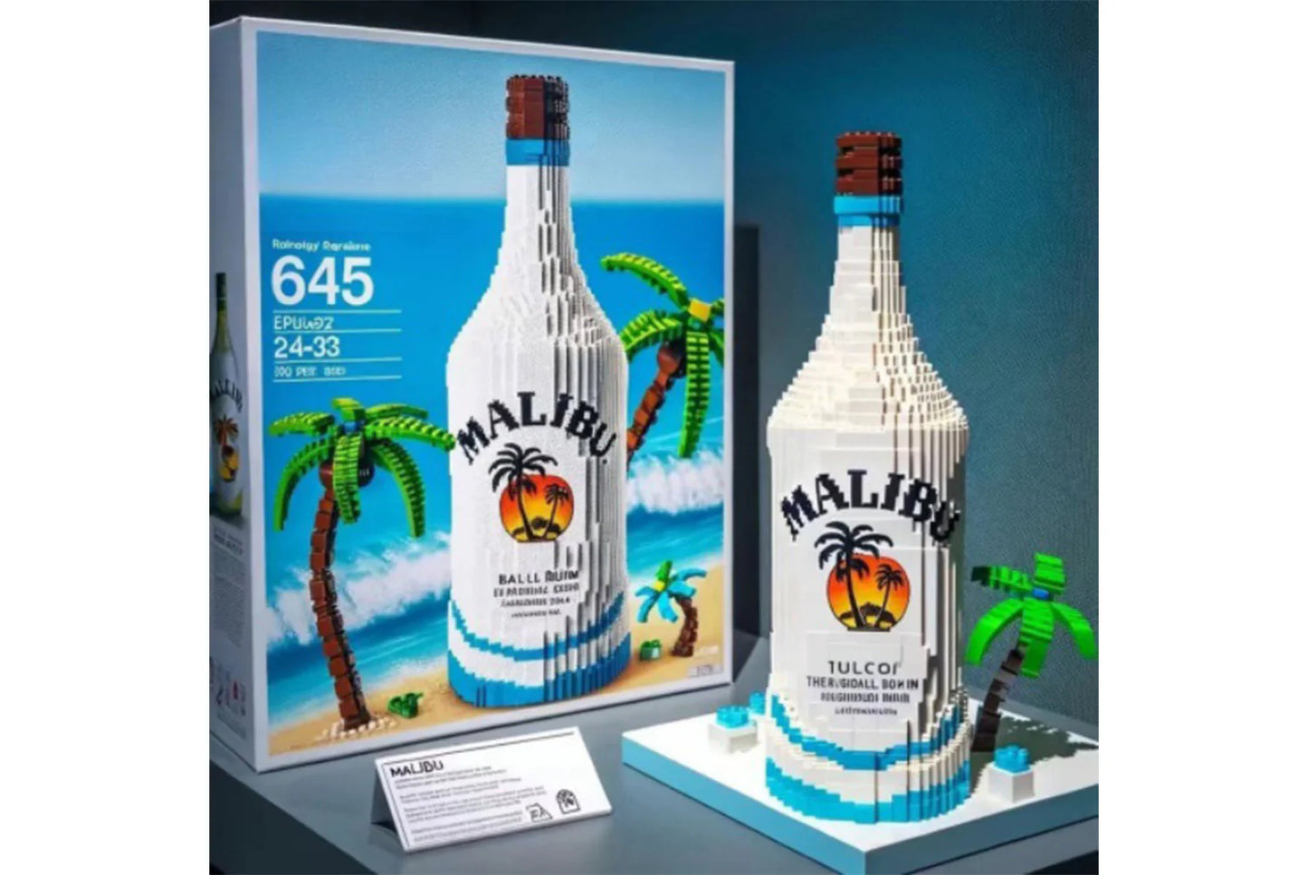 High-End Simulated Whiskey Bottle Building Block Set