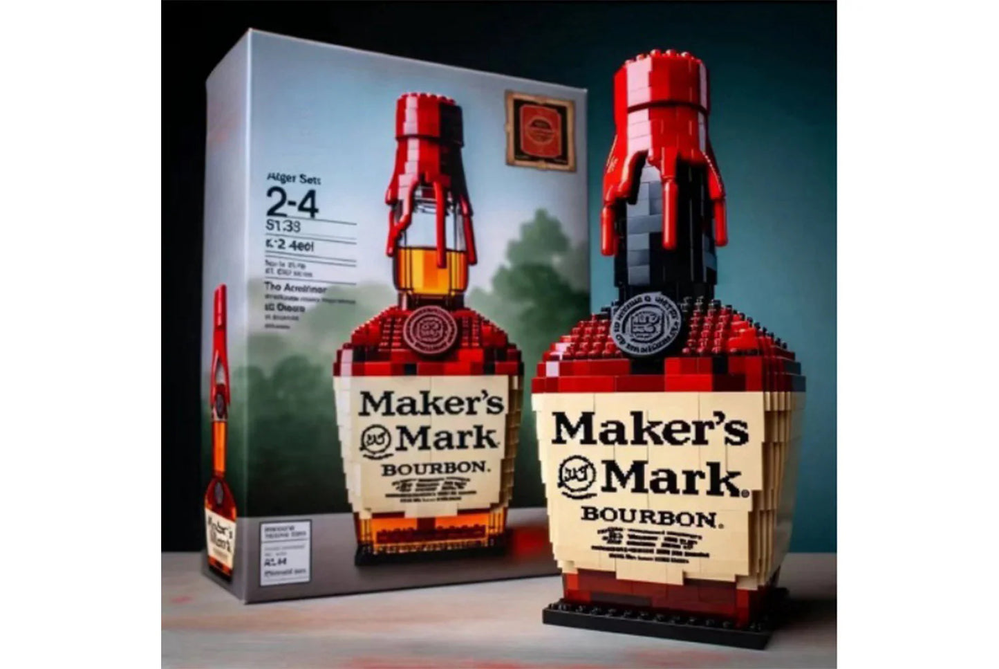 High-End Simulated Whiskey Bottle Building Block Set