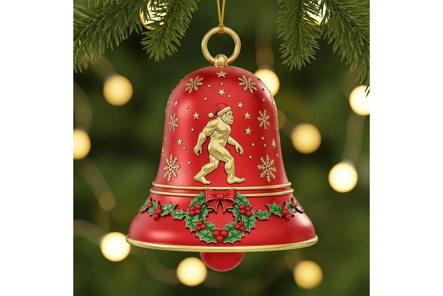 Bigfoot Christmas Bell Ornament | Alloy (Multiple Colors Available)