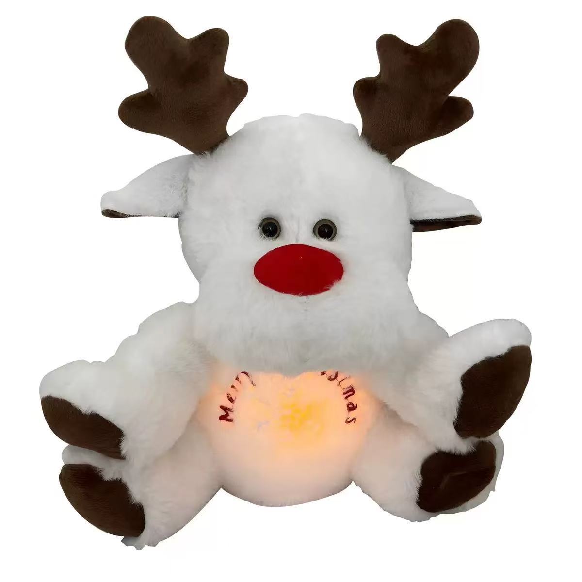 Stuffed Moose Plush Toy Calming Plush Soft Stuffed Animals Electric Plush Animals Huggable Soothing Plush Christmas Reindeer