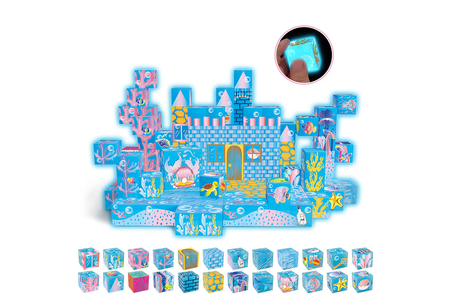 Glow-in-the-Dark Magnetic Blocks | Educational Building Toys | Strong Magnetic Design