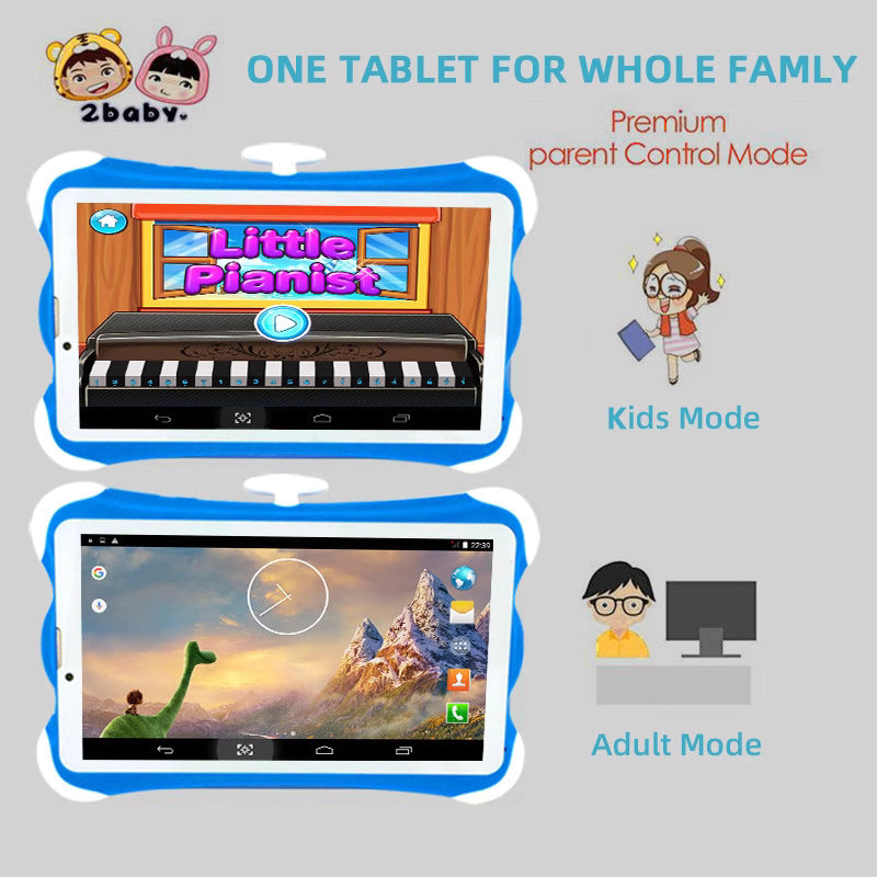 Kids Tablet 7 inch Android 12, 4GB RAM 32GB ROM, WiFi, Dual Camera with Silicone Case