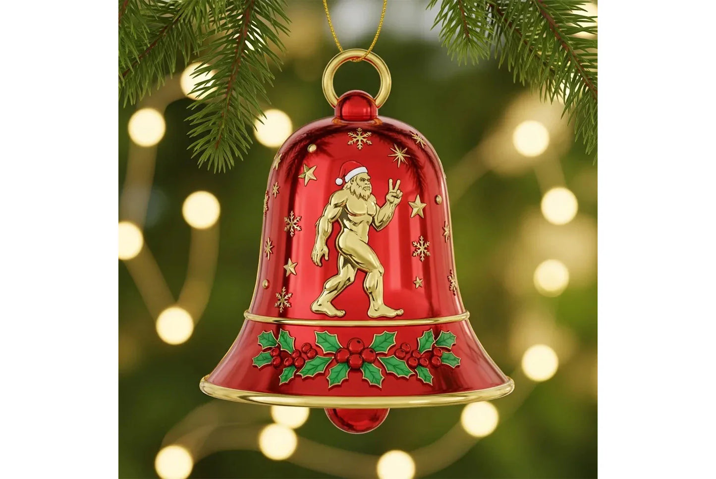 Bigfoot Christmas Bell Ornament | Alloy (Multiple Colors Available)