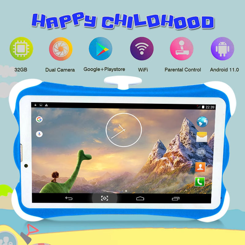 Kids Tablet 7 inch Android 12, 4GB RAM 32GB ROM, WiFi, Dual Camera with Silicone Case