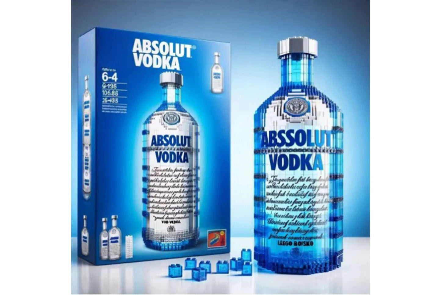 High-End Simulated Whiskey Bottle Building Block Set