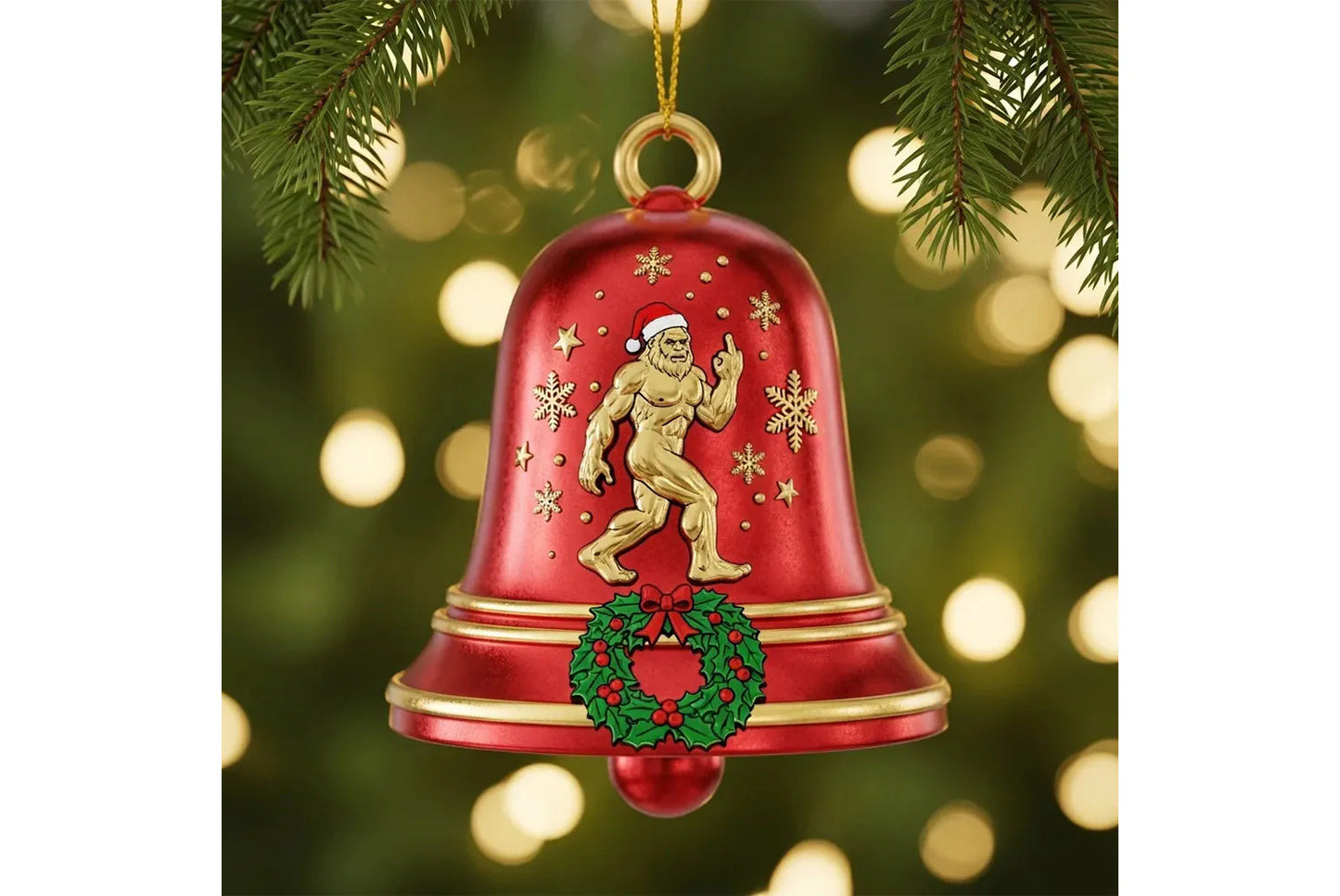Bigfoot Christmas Bell Ornament | Alloy (Multiple Colors Available)