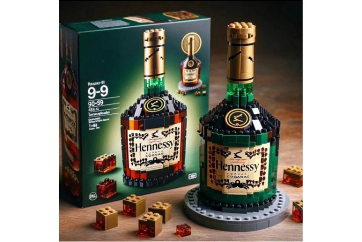 High-End Simulated Whiskey Bottle Building Block Set