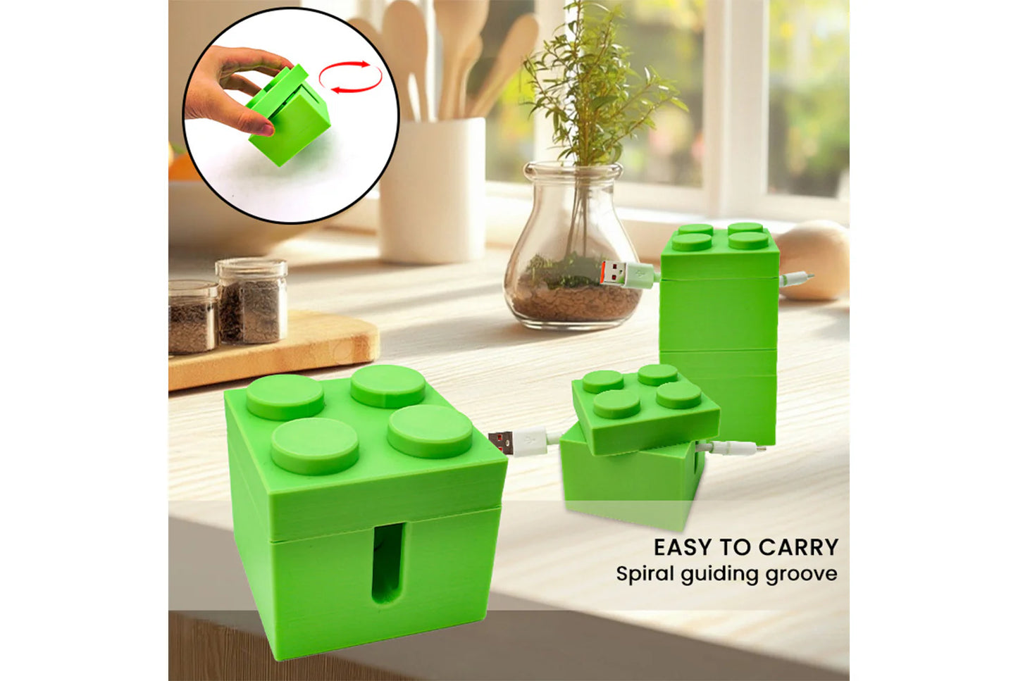 Creative Building Block Cable Organizer
