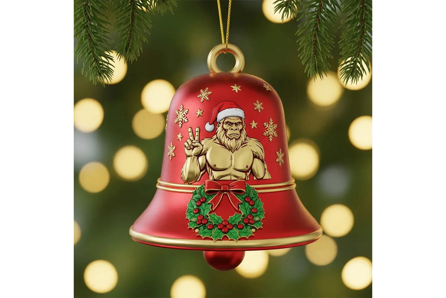 Bigfoot Christmas Bell Ornament | Alloy (Multiple Colors Available)