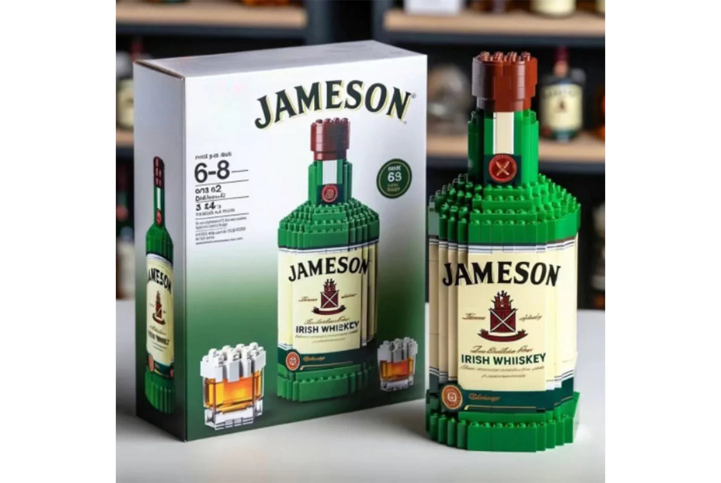 High-End Simulated Whiskey Bottle Building Block Set