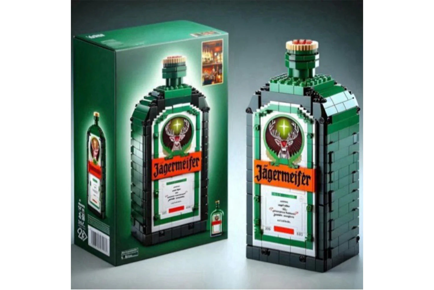 High-End Simulated Whiskey Bottle Building Block Set