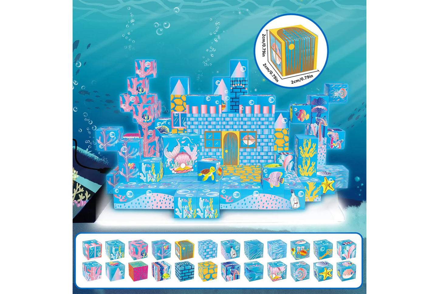 Glow-in-the-Dark Magnetic Blocks | Educational Building Toys | Strong Magnetic Design