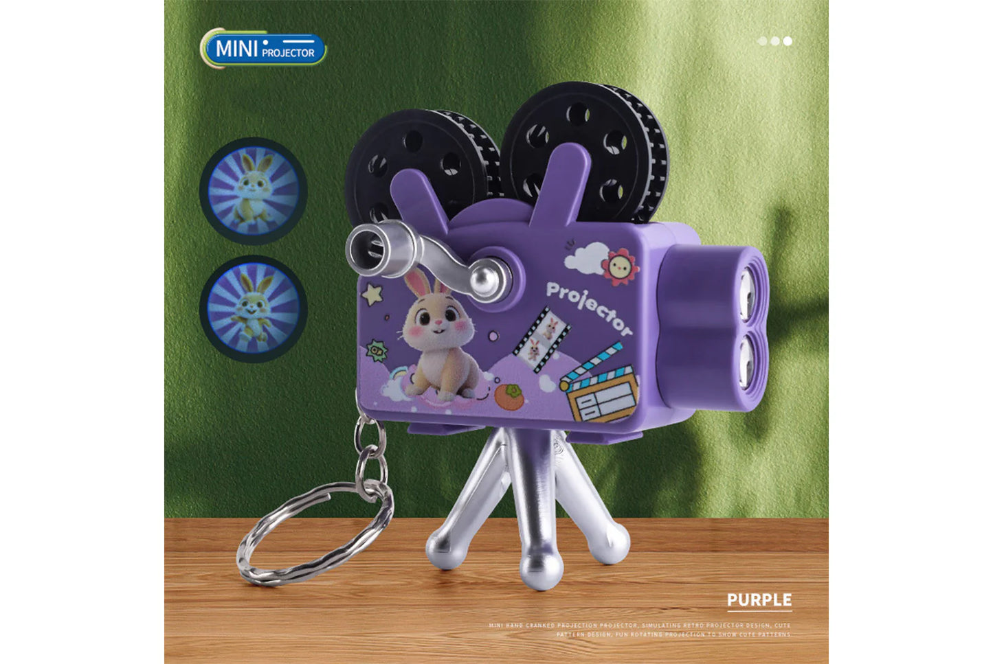 Children's Hand-Cranked Projector | Mini Projector Toy | Retro Keychain Charm