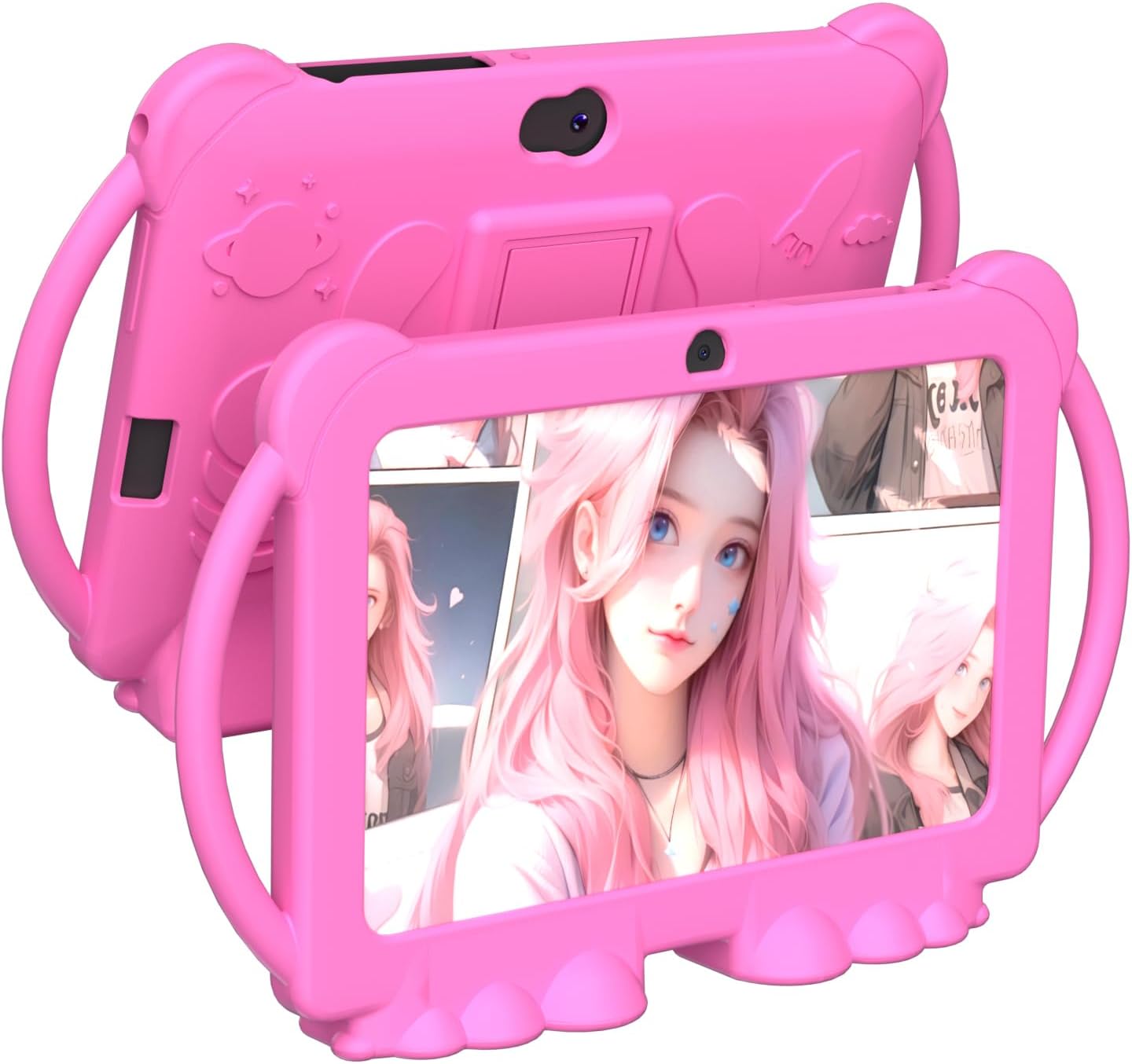 Kids Tablet 7 inch Android 12, 2GB RAM 16GB ROM, WiFi, Dual Camera with Silicone Case